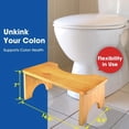 thumbnail image 5 of Colourtree L15.75"x W7.9"x D6.7" White Bamboo Toilet Stool Original Simple Design Healthy Portable Squat for Adults, 5 of 5