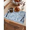thumbnail image 3 of Spring Flowers Placemats Set of 6 Retro White Floral Blue Retro Texture Heat Insulation Washable Place Mats, Rustic Non-Slip Table Mats for Dining Table Party Kitchen Decor,13x19 Inch, 3 of 4