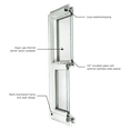 thumbnail image 5 of Double Pane Transom Window 72" x 10" with Grids Vinyl Windows Argon Gass DP66 Non-Opening Low-E Glass, 5 of 5