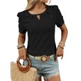thumbnail image 1 of Blusas Casuales de Verano para Mujer, con Bordados Huecos, de Corta, Color Negro, Talla XL, 1 of 9