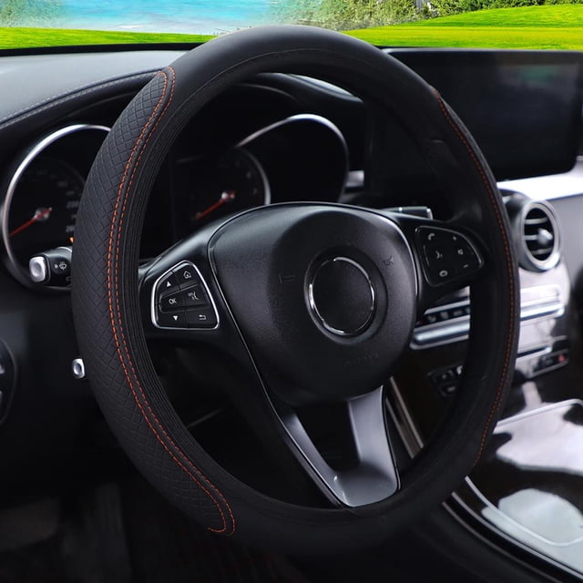 Sport Car Steering Wheel Cover | Anti-Slip Leather Auto Steering-Wheel Protector for Enhanced Grip & Driving Comfort, Universal Fit
