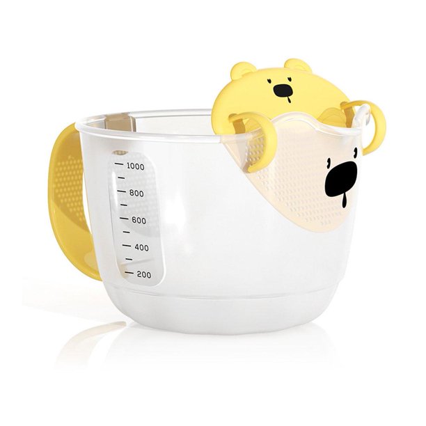 Ruifaya Taza medidora de filtración de líquido de huevo con escala, con placa de filtro para cocina, panadero/