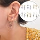 thumbnail image 4 of Qarigey 2 uds pendientes de aro Ins pendientes de Metal hipoalergénico Vintage ocio Casual joyería encontrar fiestas de viaje diario Ropa, zapatos y accesorios Miscelánea Púrpura Platina Qarigey AP016560-02, 4 of 6