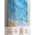 thumbnail image 5 of Blue Coastal Beach Sheer Curtains 108 Inch Length 2 Panels Set, Summer Nautical Ocean Beige Seaside Voile Window Treatment Semi Sheer Long Curtains Drapes for Bedroom/Living Room/Kitchen 52"x108"x2, 5 of 7