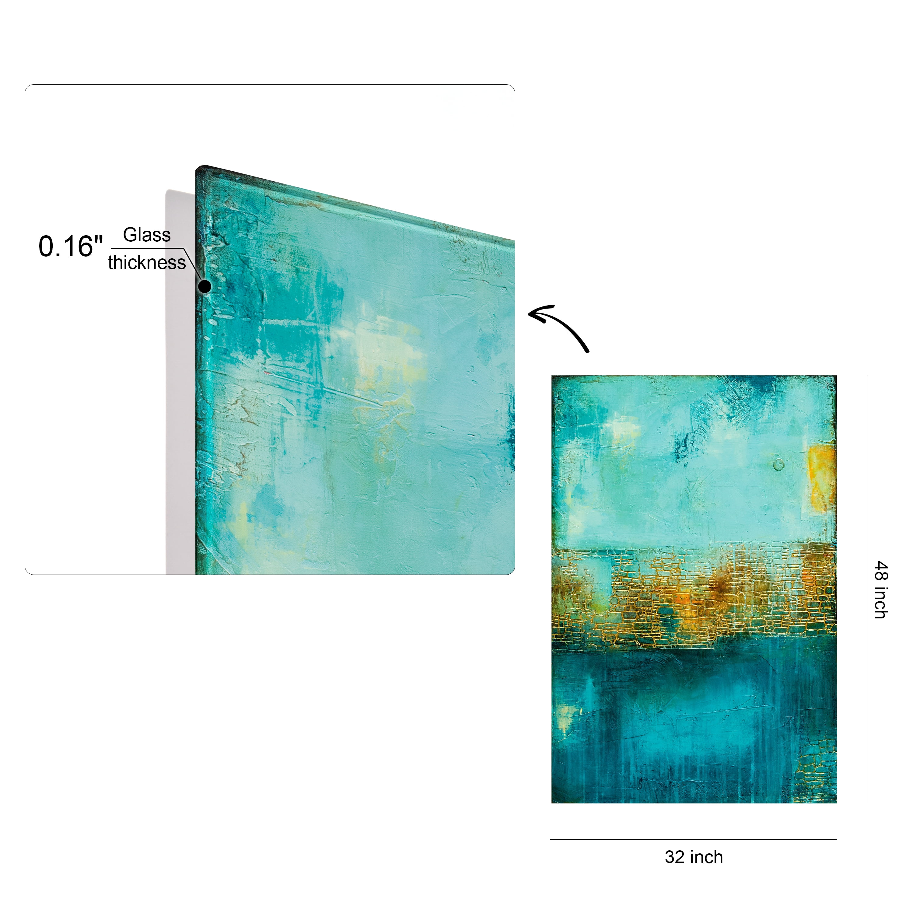 Empire Art Direct Castle Court Frameless Free Floating Tempered Glass Panel Graphic Wall Art, 48" x 32" x 0.2", Ready to Hang