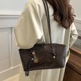 thumbnail image 4 of DGMIOCS Vintage Shoulder Bags for Women Brown Purse Fall Handbag Leather Shoulder Purse with Cute Pendant Coffee, 4 of 5