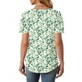 thumbnail image 6 of Womens Tops,Summer New Fashion Floral Prints Top Loose Round Neck Chest Pleated Shirts Womens Casual Short Sleeve Blouses Pullover Tops, 6 of 6