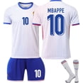 thumbnail image 4 of 2024 - 25 uniforme de fútbol infantil FC uniforme de fútbol infantil Mbappe sudadera de aficionados uniforme juvenil de manga corta Francia Away - 7xs, 4 of 8