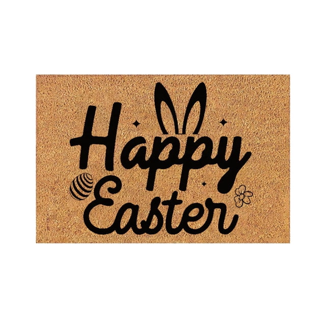 Halloween Decorations Inflatable Happy Easter Bunny Doormat | 24x16 Inch Easter Front Door Decoration | Home And Front Porch Holiday Decoration | Non Slip And D Urable Adding A Festive Atmosphere