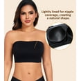 thumbnail image 4 of Exerin Women’s Strapless Wireless Non-Slip Lightly Padded Seamless Bandeau Bra(Black,XXL), 4 of 7