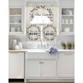 thumbnail image 3 of Home Sweet Swag Kitchen Curtains Sets for Windows 24 Inch Length, Wreath Botanical Farmhouse Plants Beige Short Window Curtain Panels Swags Valances and Tiers 3 Piece Set for Cafe/Dining Room, 3 of 5