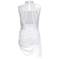 thumbnail image 4 of SiiRoh Girls Elegant Lyrical Dance Dress Sparkly Sleeveless Cutout Backless Mesh Overlay Dancewear Ivory 10, 4 of 7