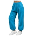 thumbnail image 4 of MYAOYINo Boundaries Womens Athletic Sweatpants High Waist Cuffed Joggers with Side Pockets, 4 of 6