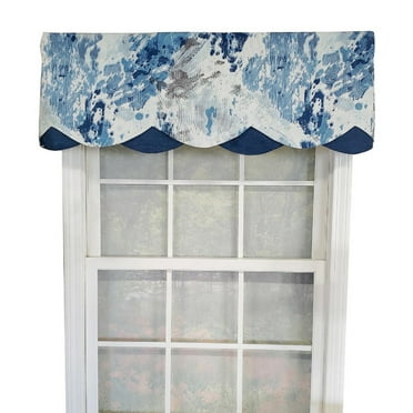 RLF Home Storm Petticoat 3" Rod Pocket Lining Luxurious and Elegant Window Treatment Valance 50" x 15" Blue