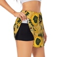 thumbnail image 2 of Haiem Bees and Sunflowers Women's 2 in 1 Running Shorts - Lightweight Athletic Workout Gym Yoga Breathable Sports Shorts Liner with Phone Pockets-XX-Large, 2 of 9