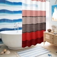 thumbnail image 5 of No Hook Shower Curtain with Built-in Rings - Farmhouse Rustic Wood Texture Washable Waterproof Fabric Bathroom Curtains for Hotel,Rentals, Stall 54 X 78 Inch , Red Brown, 5 of 9