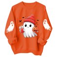 thumbnail image 4 of Girls Halloween Print Crewneck Sweatshirt Long Sleeve Pullover For Kids, 4 of 5