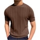 thumbnail image 1 of Blusa de Manga Corta de los Hombres de Punto de Color Sólido Cuello Redondo, Cuello Suave Ligero Y Casual, 1 of 6