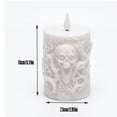 thumbnail image 3 of Steadline Decorative Light,Resin Skull Flameless LED Lamp,Simulated Flickering Light Effect,Spooky Ambient Lighting For Indoor Halloween Events And Themed Table Layouts(White), 3 of 7