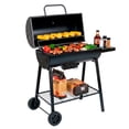thumbnail image 1 of Asador de carbón tipo barril 77 cm con mesa lateral y ruedas transportadoras AVERA ACB77, 1 of 9