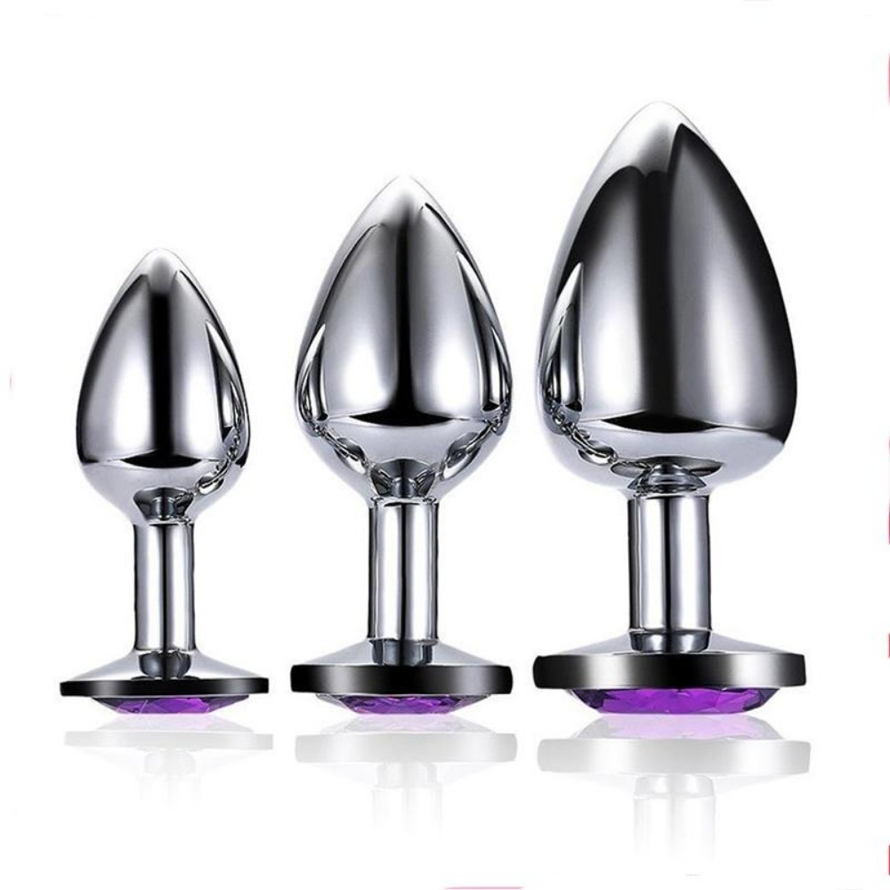 3PCS Butt Plug Set Adult Sex Toys,Stainless Steel Dimond Anal Plug Anal Toys