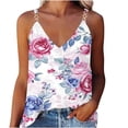 thumbnail image 2 of Babysbule Womens Summer Tank Tops Women's Sleeveless Floral V Neck Pullover Suspenders Vest, 2 of 5