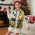 thumbnail image 3 of Xixirimido Cute Panda Vibrant Sunflower Pattern Kids Zip-up Vest for Girls Boys Sleeveless Fleece Vest with Pockets Stand Collar Jacket Kids Fall Winter Outwear for 7-8, 3 of 7