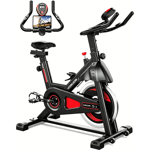YOSUDA Exercise Bike-Stationary Indoor Cycling Bike for Home 330 Lbs Weight Capacity, Comfortable Seat Cushion and LCD Monitor