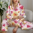 thumbnail image 6 of Fotbe Watermelon Pattern Long Sleeve Pajama Set for Women,Sleepwear Set,2-piece Loungewear Set,Soft PJs Comfy Nightwear with Pockets -Large, 6 of 7