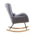 thumbnail image 3 of Modern Rocking Chair With High Backrest Nursery Swing, Comfortable Fabric Rocking Chair for Relaxation, 3 of 5
