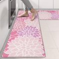 thumbnail image 2 of Kitchen Rugs Sets Of 2,Pink Floral and Petal Pattern Anti Fatigue Kitchen Mat Rugs Non Slip Washable,Decorative Kitchen Floor Mats for Kitchen,Sink,Laundry,17"X47", 2 of 5