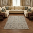 thumbnail image 2 of HomeRoots 679246 10 x 14 ft. Taupe Gray & Brown Oriental Washable Machine Made Rectangle Area Rug with UV Protection, 2 of 9