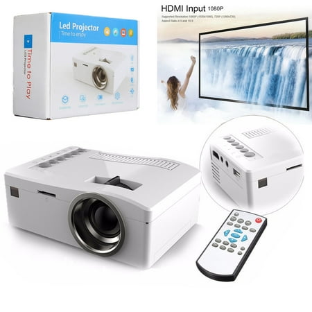 Home 1080p Mini LCD LED Movie Game Video TV Projector Compact Pocket Home Theater Cinema Projector Digital Multimedia Projector For TV Laptop DVD (Best Home Cinema Projector 2019)