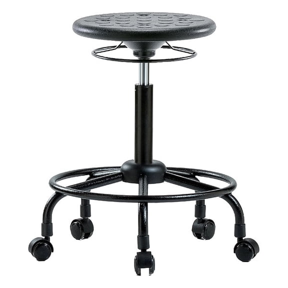 Manufacturer Varies Polyurethane Stool,300 lb Cap.,Black IPMBSO-RT-RC-BLK