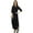 Black, variant on Bimba Women's Georgette Black Cowl Dress 3/4 Sleeve Solid Casual Long Maxi - 8