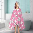 thumbnail image 6 of Pink Bows and Baseballs Pattern Hooded Bath Towel，60"x35" for Ages 3 To 12 Kids, Quick Dry Lightweight Soft Microfiber Hood Beach Towel Cover Up for Kids, 6 of 7