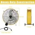 thumbnail image 4 of HiCFM 13000 CFM Ventilador de tambor de piso de barril de alta velocidad y servicio pesado de 30 pulgadas con potente motor de 1/3 HP, cable de 9 pies, ruedas sólidas de 5 pulgadas para talleres, gara, 4 of 5