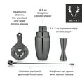 thumbnail image 2 of Viski Gunmetal Barware Set, Cocktail Shaker Jigger Spoon Strainer, 4PC Set, 2 of 9