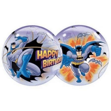 22" Bubble - BATMAN HAPPY BIRTHDAY Balloon • Long Lasting Bubble Round Balloon • Party Supplies Decorations