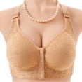 thumbnail image 2 of Hduncf Daisy Bras for Older Women Front Closure Full Coverage Senior Padded Bras Push Up Bra Comfortable Everyday Bralettes Beige 50, 2 of 3