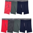 thumbnail image 1 of Fruit Of The Loom Mens Coolzone Fly Stripe And Solid Boxer Briefs 7 Pack, M, 1 of 4