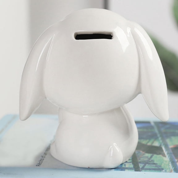 Raindrops  Child Saving Bank Cartoon Cash Can Bunny Ornament Pot Rabbit Piggy White