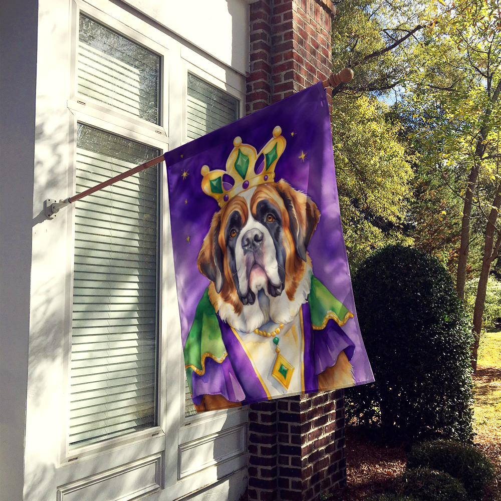 Saint Bernard King of Mardi Gras House Flag 28 in x 40 in