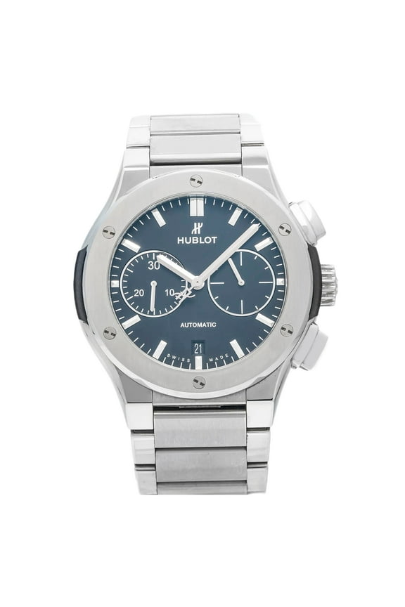 Pre-Owned Hublot Classic Fusion Chronograph 528.NX.1170.NX 45MM Black Dial With Titanium Bracelet