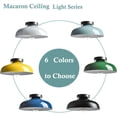 thumbnail image 2 of DIRYZON Modern Macaron Ceiling Light,12-Inch Semi Flush Mount Ceiling Light with Metal Barn Shade for Bedroom Porch,Sea Blue Gree, 2 of 7