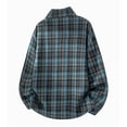 thumbnail image 3 of Big & Tall Men Button-up Shirts Plaid Lapel Collar Long Sleeve Loose Fit Fall Casual Basic Daily Lightweight Tops M-5XL, 3 of 5