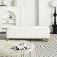 thumbnail image 5 of Tufted Beige Storage Bench with Smooth Velvet and Solid Wood - Offers Storage and Comfort in Bedroom, 5 of 7