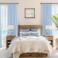 thumbnail image 2 of Total Blackout Baby Blue Linen Curtains 108 Inches Long 2 Panel Set Light Blue Pale Sky Colored Floor to Ceiling Thermal Spring Summer Curtain for Living Room Bedroom Patio Sliding Door Drape Back Tab, 2 of 18