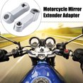 thumbnail image 2 of 1 Pair Motorcycle 10mm 8mm Mirror Handlebar Mount Riser Extender Adapter for Honda for Suzuki for Yamaha Silver Tone, 2 of 6