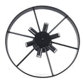 thumbnail image 2 of 18" Round Wagon Wheel Retro Ceiling Lamp Farmhouse 6-Head Pendant Light Fixture 6 Lights Semi-recessed Chandelier Wagon Wheel Farmhouse Lighting Rustic Style Chandelier Wagon Wheel Farmhouse Lighting, 2 of 3